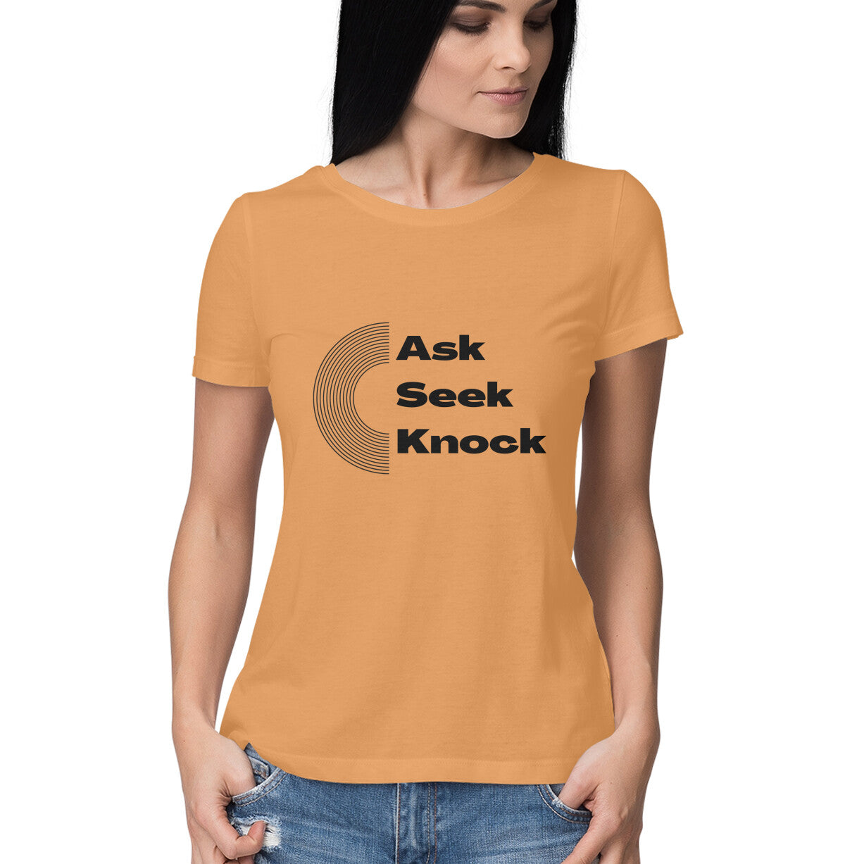 Ask, Seek, Knock women's tee