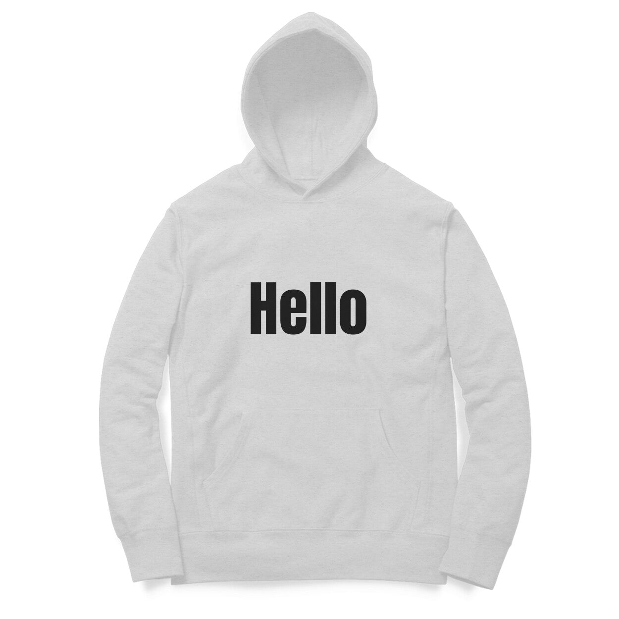 Hello' hoodie in dark font