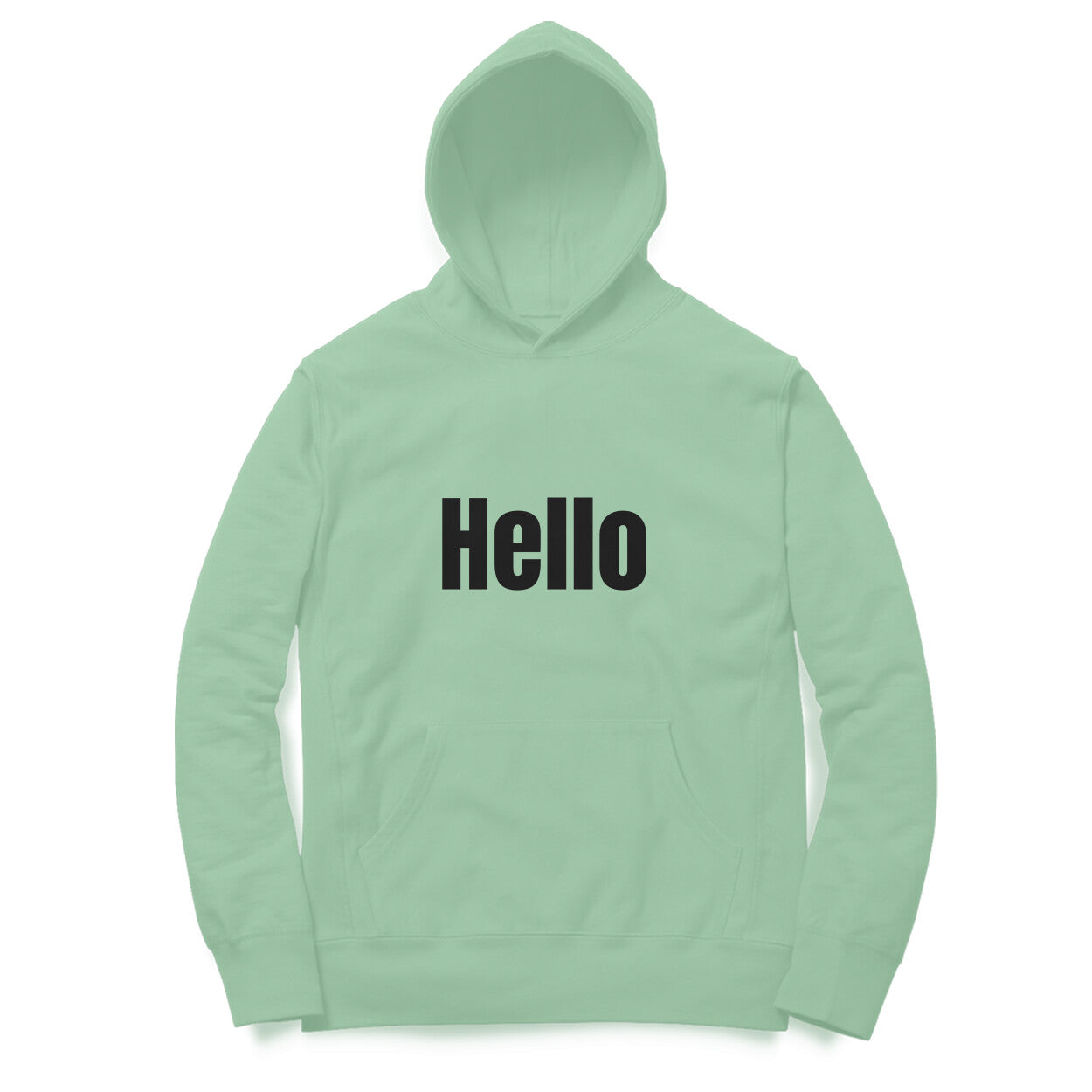 Hello' hoodie in dark font