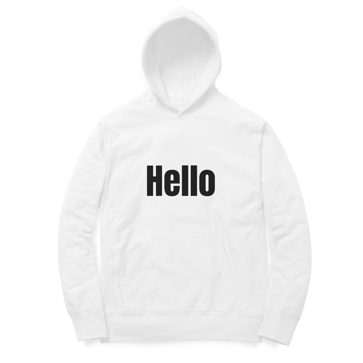 Hello' hoodie in dark font