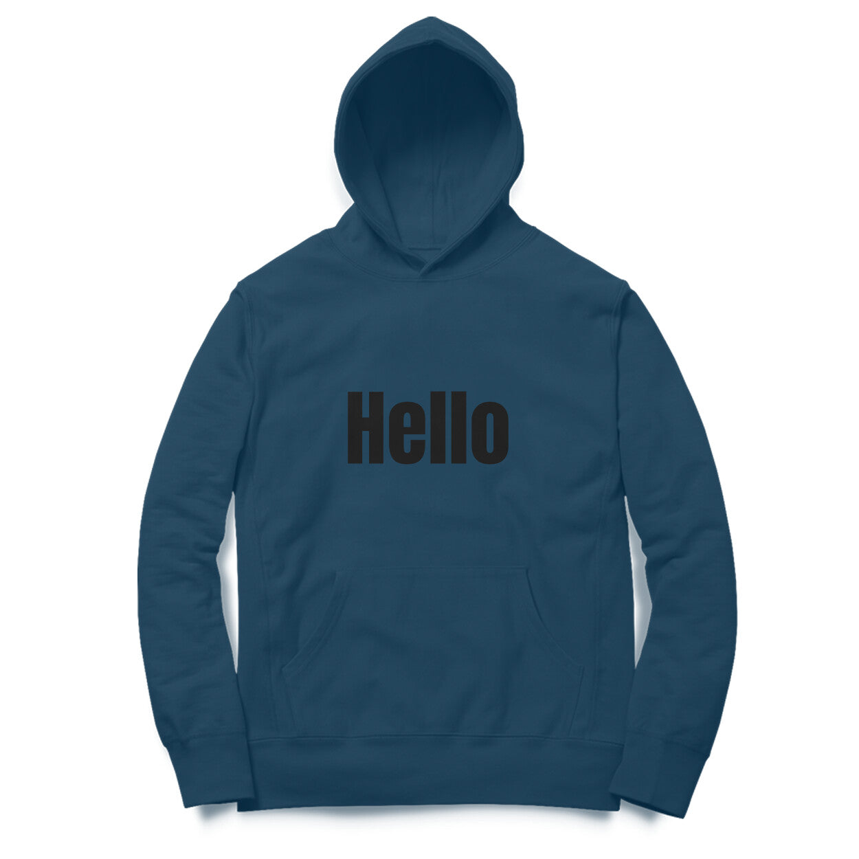 Hello' hoodie in dark font