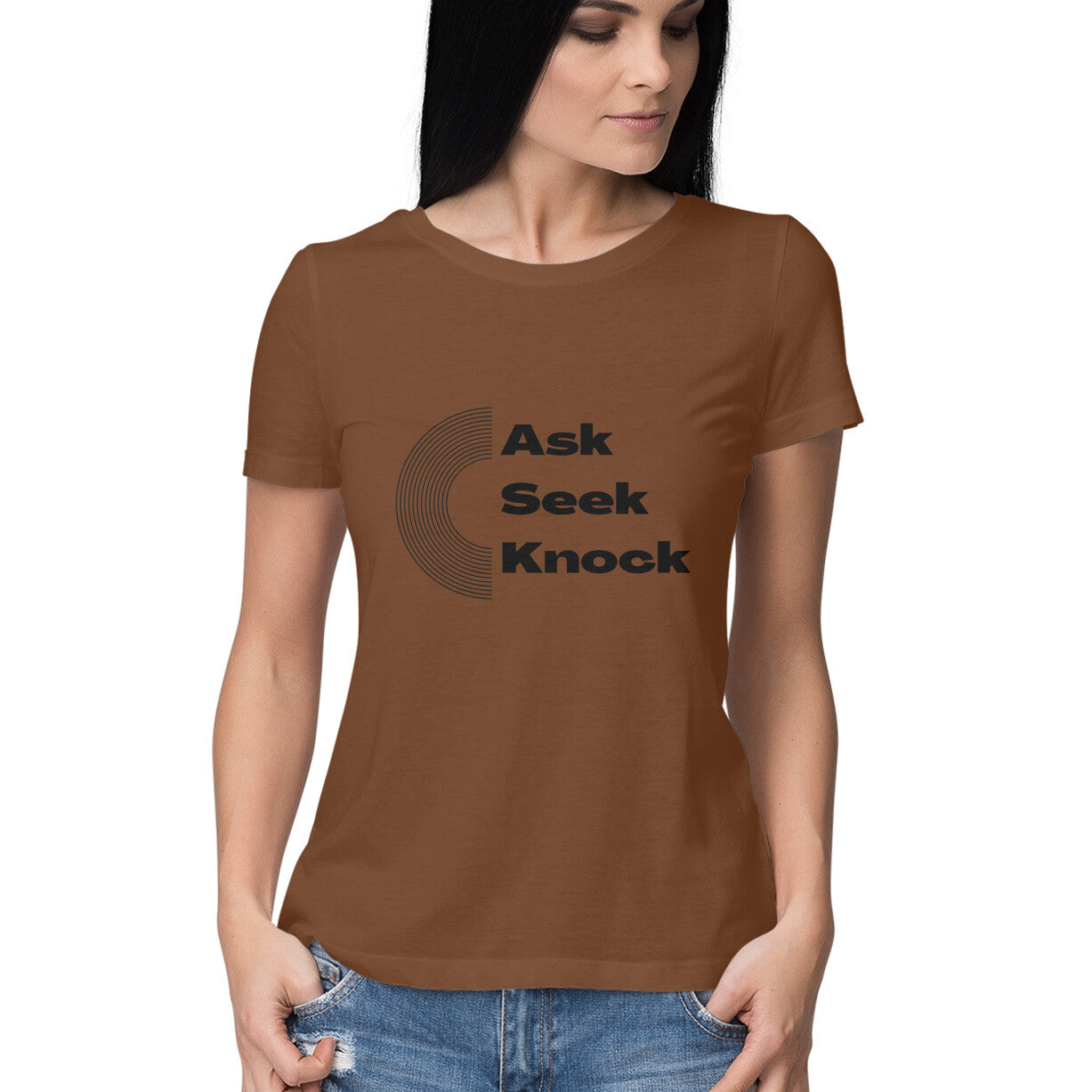 Ask, Seek, Knock women's tee