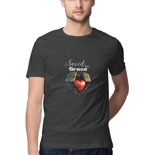 Saved by grace-Men's tee in dark colors