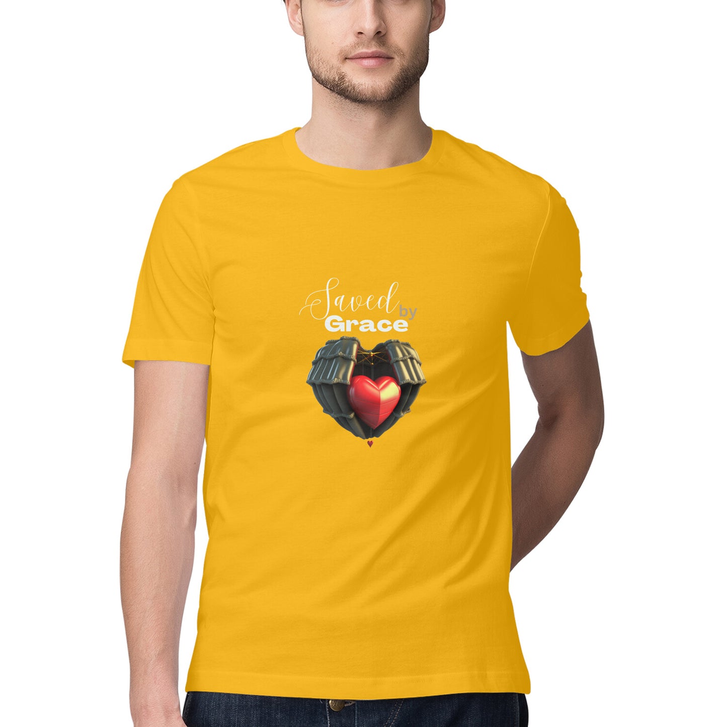 Saved by grace-Men's tee in dark colors