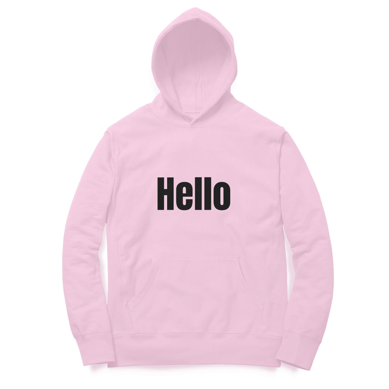 Hello' hoodie in dark font